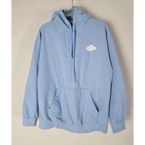 Nothing But Blue Skies Cloud Hoodie Sweatshirt Blue Girl Tribe Co L - Picture 1 of 6